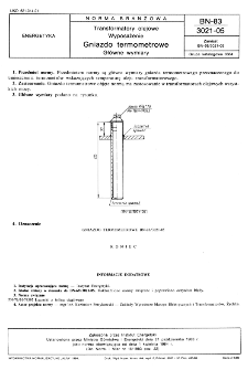 Transformatory olejowe - Wyposażenie - Gniazdo termometrowe - Główne wymiary BN-83/3021-05