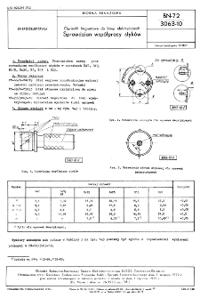 Oprawki bagnetowe do lamp elektrycznych - Sprawdzian współpracy styków BN-72/3063-10