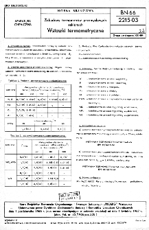 Zabudowy termometrów przemysłowych szklanych - Wstawki termometryczne BN-66/2215-03