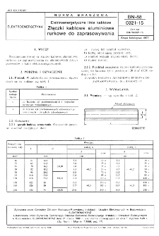 Elektroenergetyczne linie kablowe - Złaczki kablowe aluminiowe rurkowe do zaprasowywania BN-88/0321-15