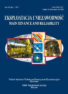 Eksploatacja i Niezawodność = Maintenance and Reliability Vol. 16 No. 4, 2014