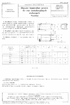 Złączki kontrolne proste do rur instalacyjnych stalowych - Wymiary BN-74/3067-11