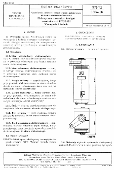Urządzenia zabezpieczenia ruchu kolejowego - Blokada elektromechaniczna - Elektryczna zastawka dźwigni zwrotnicowej ZNS-1001 - Wymagania i badania BN-73/3506-18
