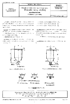 Przeróbka mechaniczna węgla kamiennego - Zbiorniki cieczy ciężkiej zawiesinowej - Podstawowe parametry BN-85/1751-15