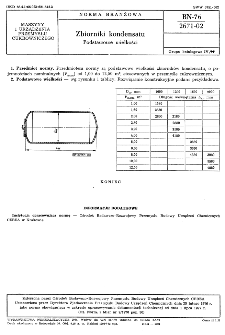 Zbiorniki kondensatu - Podstawowe wielkości BN-76/2671-02