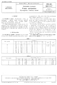 Szklarskie surowce - Piaski szklarskie - Wymagania i metody badań BN-80/6811-01