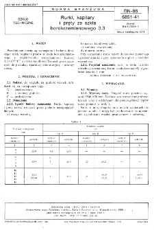 Rurki, kapilary i pręty ze szkła borokrzemianowego 3.3 BN-88/6851-41