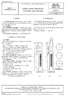 Szklany sprzęt laboratoryjny - Cylindry pomiarowe BN-80/6851-10
