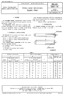 Szklany sprzęt laboratoryjny - Szalki Petri BN-83/6851-14