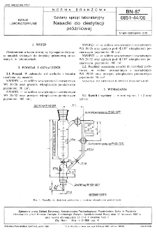 Szklany sprzęt laboratoryjny - Nasadki do destylacji próżniowej BN-87/6851-44/05