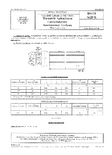 Przenośniki wzdłużne do kłód i dłużyc - Wyrzutniki hydrauliczne i pneumatyczne dwustronnego działania - Główne parametry BN-72/1621-16