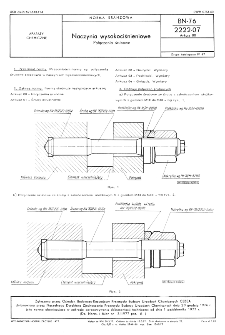 Naczynia wysokociśnieniowe - Połączenia śrubowe BN-76/2222-07 Arkusz 00