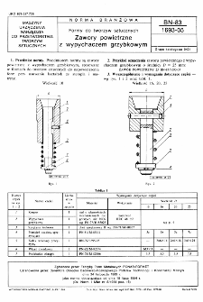 Formy do tworzyw sztucznych - Zawory powietrzne z wypychaczem grzybkowym BN-83/1693-05