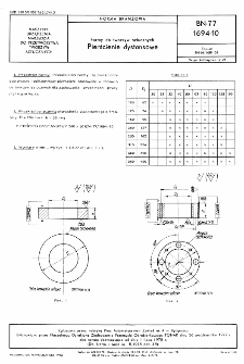 Formy do tworzyw sztucznych - Pierścienie dystansowe BN-77/1694-10